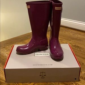 Girls violet Hunter rain boots
